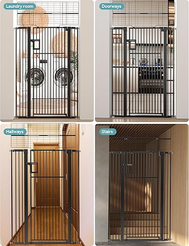 Miniatura 8 de No Pawblems Puerta para mascotas extra alta de 71 pulgadas para gatos, puerta para gatos con cierre automático de 29-43 pulgadas para puertas,