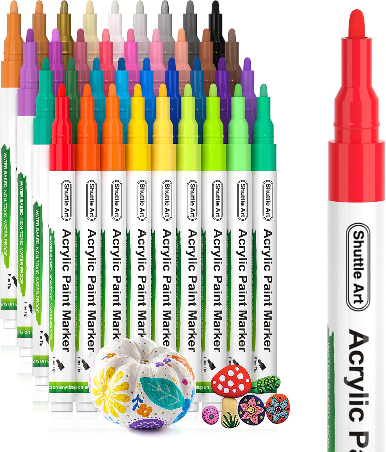 Paint Pens, Shuttle Art 36 Colors Acrylic Paint Markers, LowOdor Water