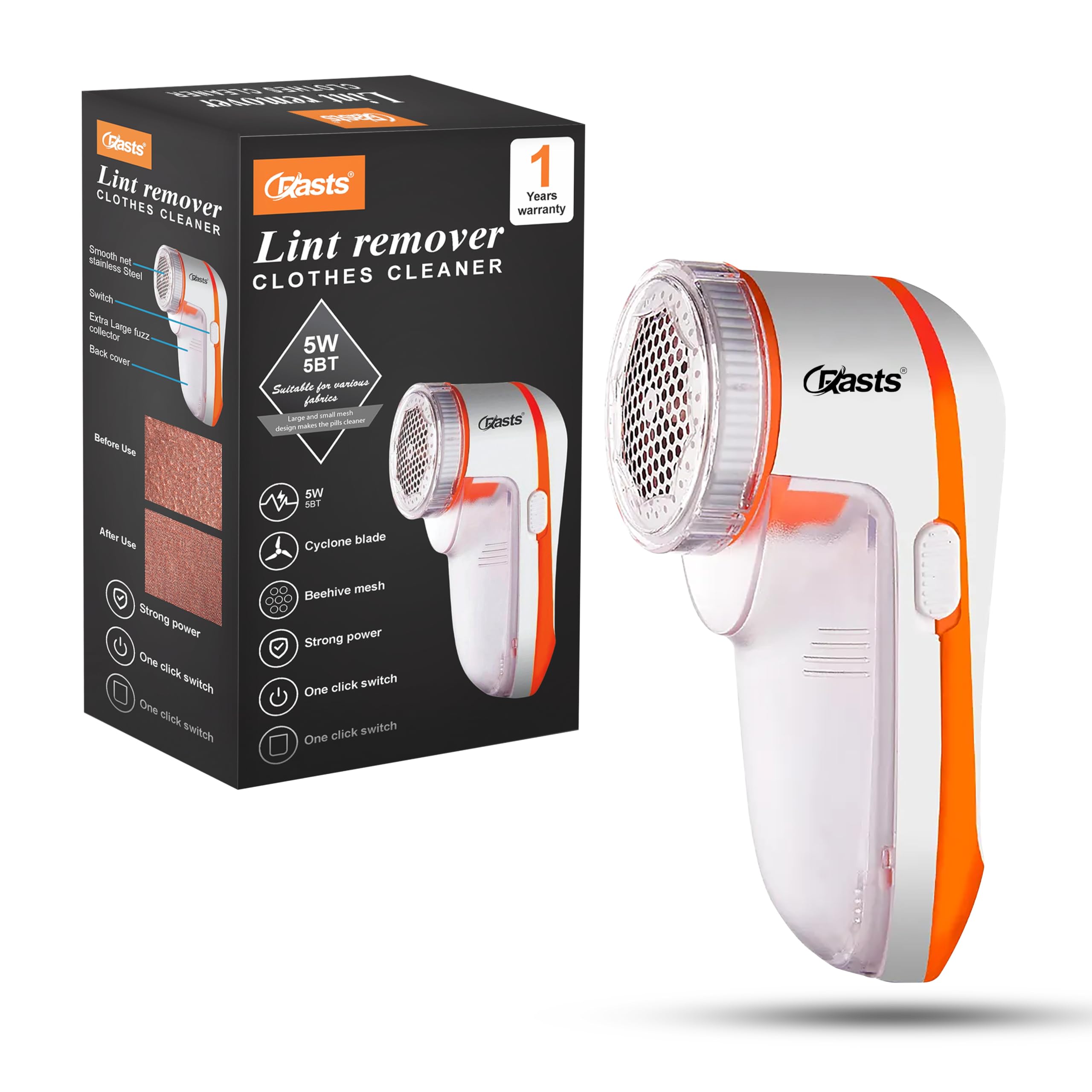 Crasts Lint Remover for Clothes - Fabric Shaver Tint and Dust Remover, Lint Remover for Woolen Clothes, Electric Lint Remover, Best Lint Shaver for Clothes (Multicolor)