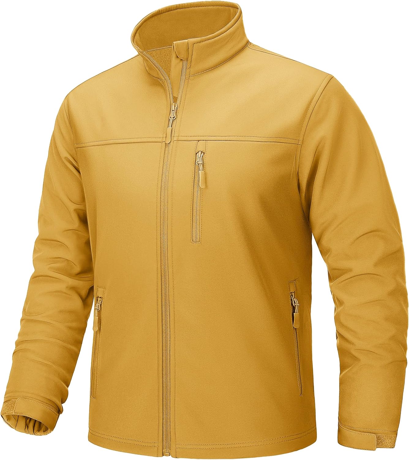 TACVASEN Men's Lightweight Softshell Jacket Fleece Lined Waterproof Tactical Rain Zip Up Winter Coat Windbreaker Casual