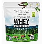 Opportuniteas Grass Fed Vanilla Whey Protein Isolate Powder - 22g Protein Powder Without Artificial Sweeteners, Hormone-Free Cows, Non GMO - 2.5lb