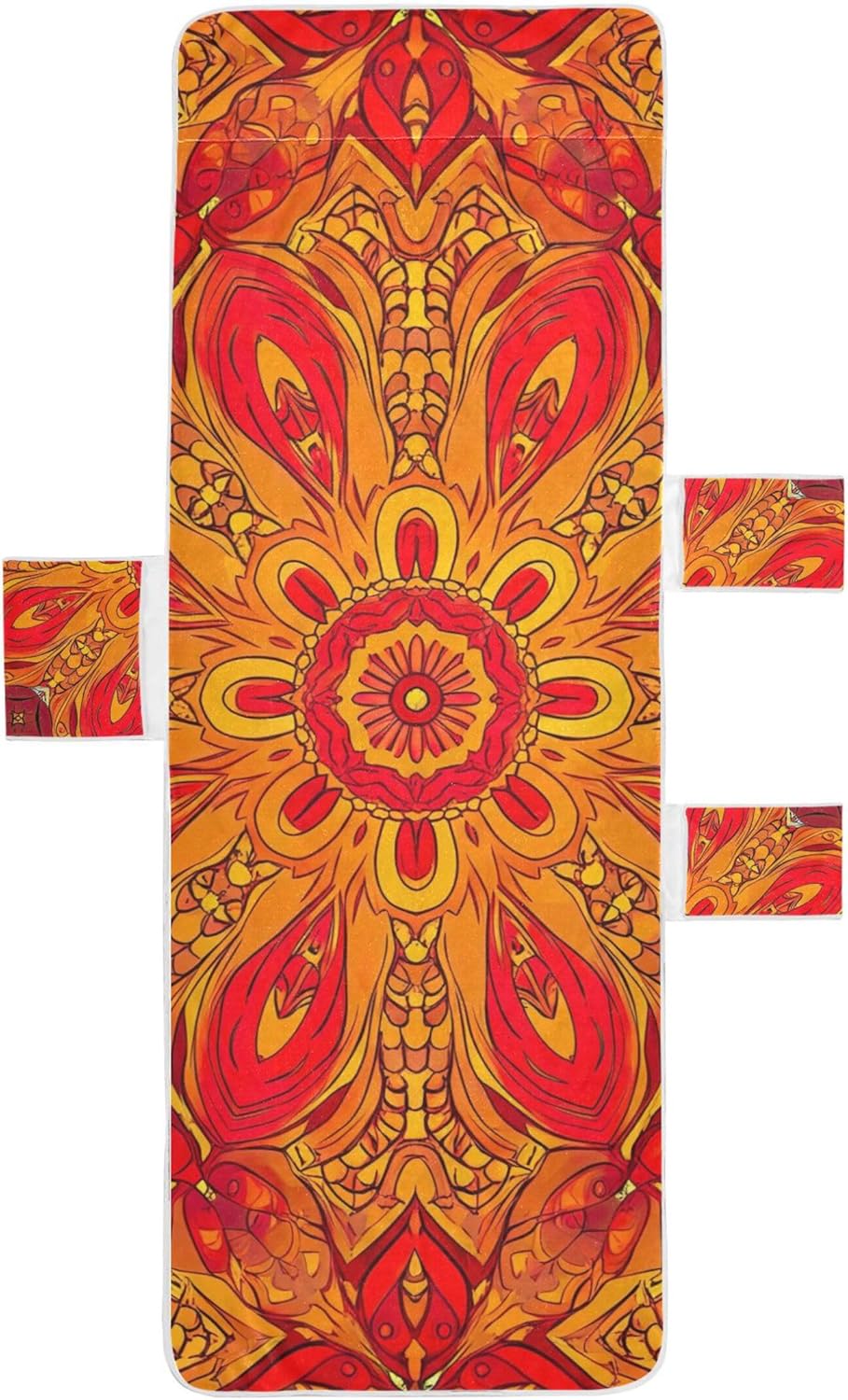 Colorful Floral Flowers Beige Chaise Lounge Chair Cover Towels Beach Chair Covers with Pockets Patio Beach Lounger 85" x 30"