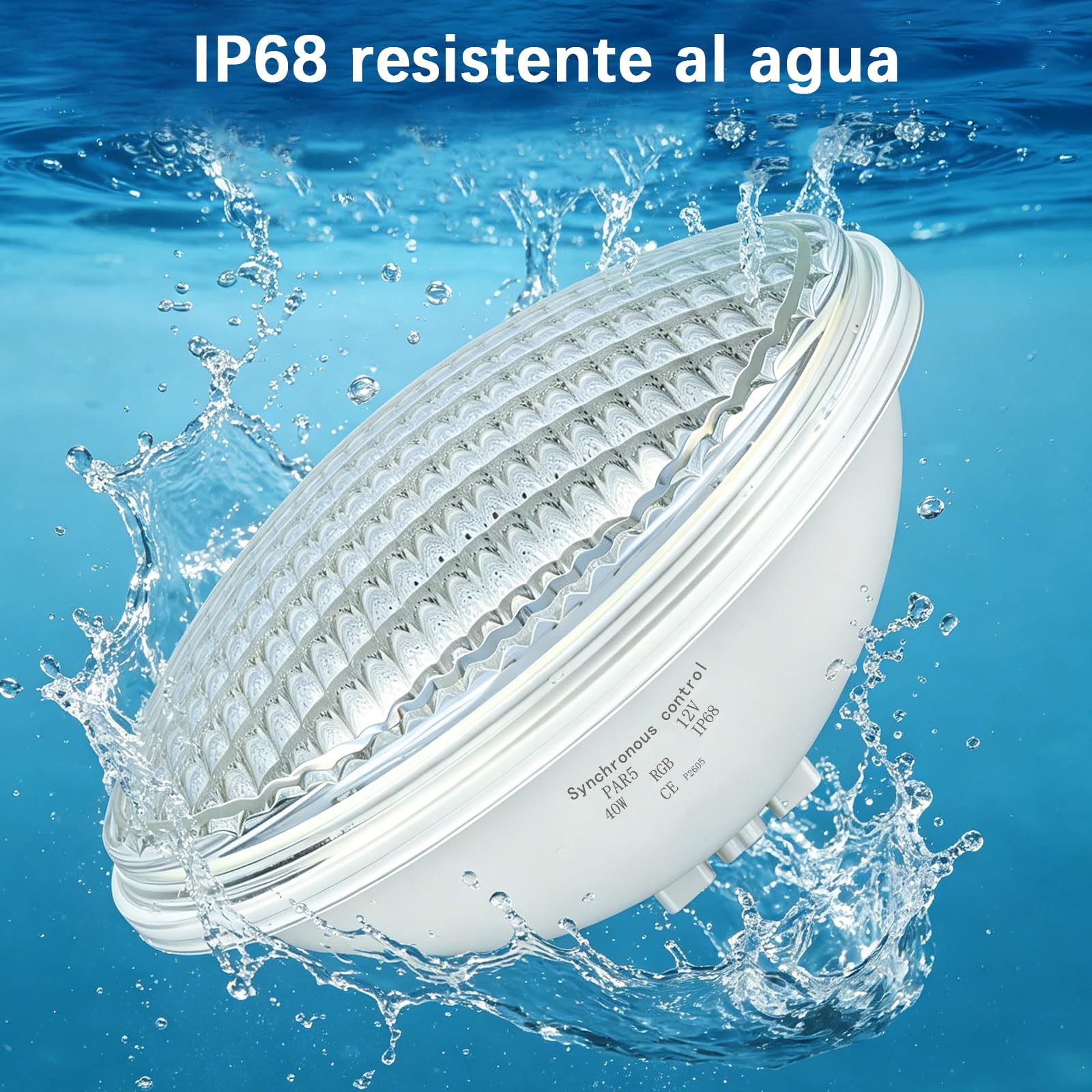 Iluminación LED para piscina RGB, 54W, PAR56, luces LED subacuáticas, flotante, sincronización externa, con mando a distancia, 12 V CA, IP68, resistente al agua