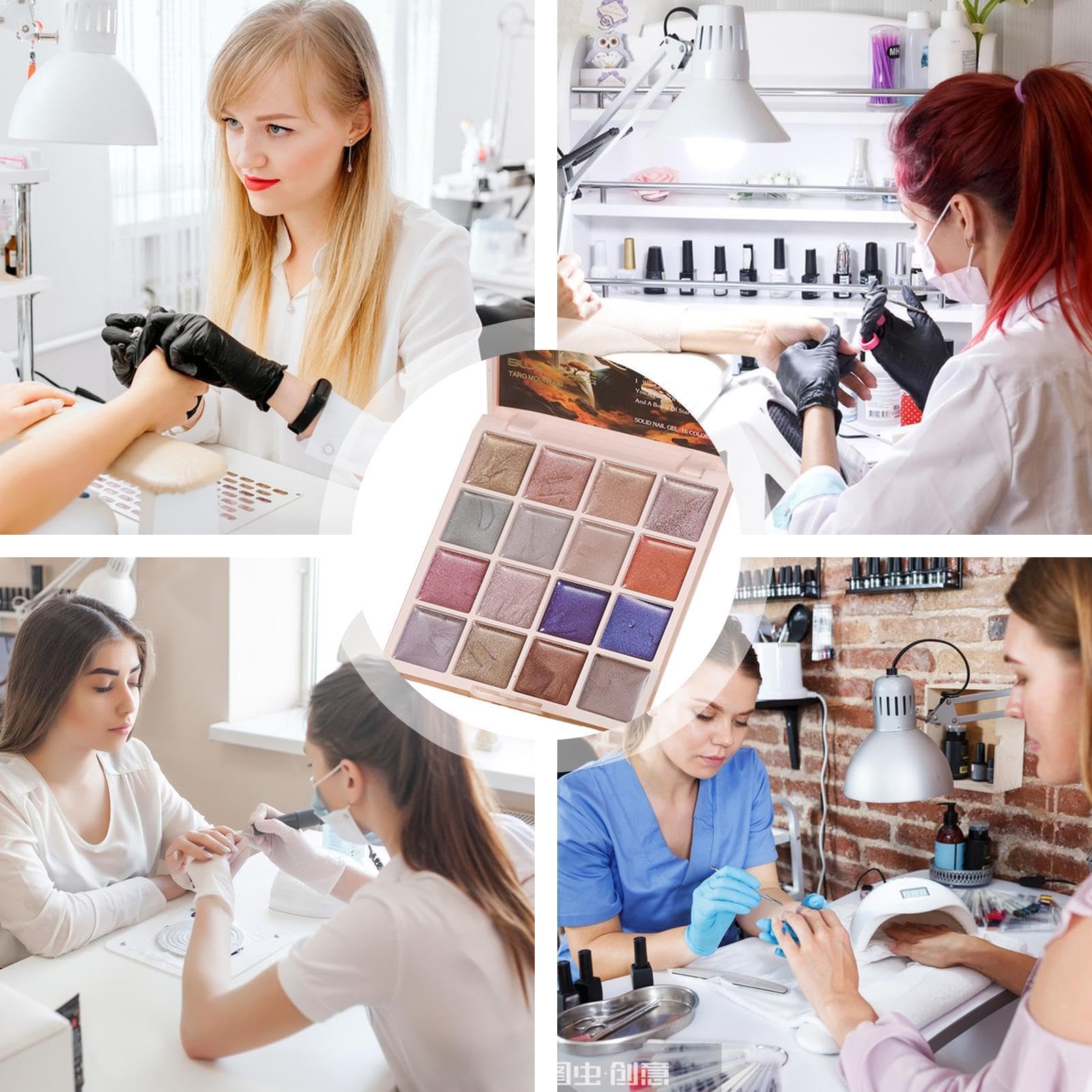 Solid Gel Nail Polish Palette, Gel Nail Palette, 16 Colors Nail Gel Palette, Magnetic Gel Nail Polish, Gel Nail Polish for, Nail Gel Painting Palette, Gel for Nail Design, Gel