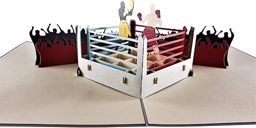 Miniatura 5 de iGifts And Cards Tarjeta de felicitación desplegable 3D de boxeo – Deportes, Negro, Lucha, Multitudes, Ganador – Se pliega – Diversión, Solo Porque,