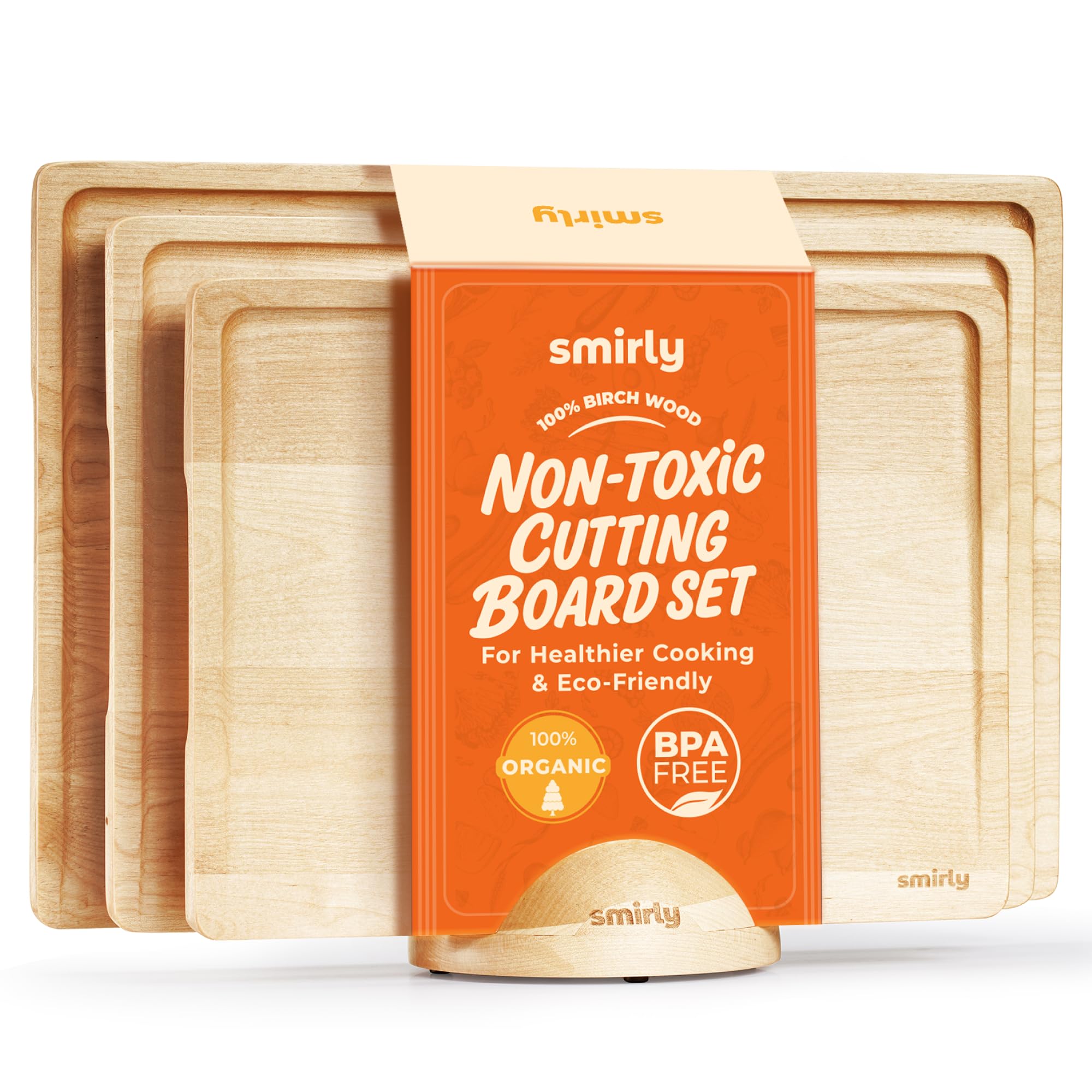 Planche à découper en bois de bouleau pour cuisiner sainement au quotidien avec son support