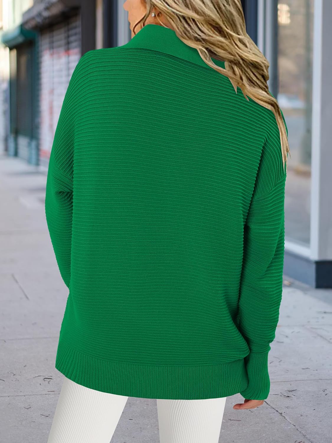 CRAZY GRID Womens Casual Long Sleeve Pullover Sweaters Fashion Ribbed Knit Loose Thumb Holes Jumper Tops - Image 4