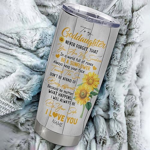 Miniatura 101 de Personalized To My Goddaughter From Godmother Stainless Steel Tumbler Cup Lion My Precious Goddaughter Birthday Graduation Christmas Travel Mug 20oz