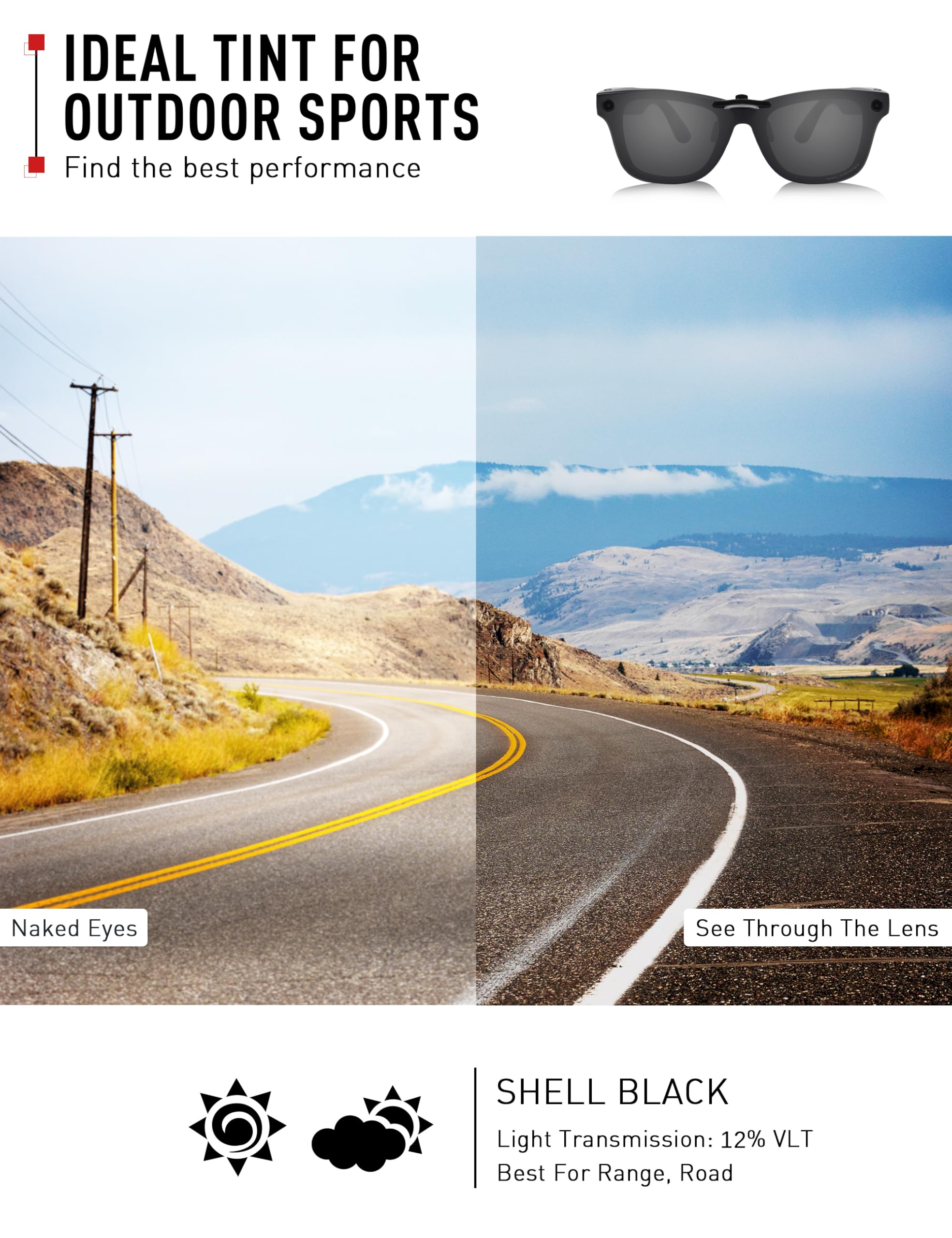 ThunderClap Gafas de sol polarizadas con clip para Oakley Socket 5.5 OX3218 de 54 mm, para hombres y mujeres, protección UV