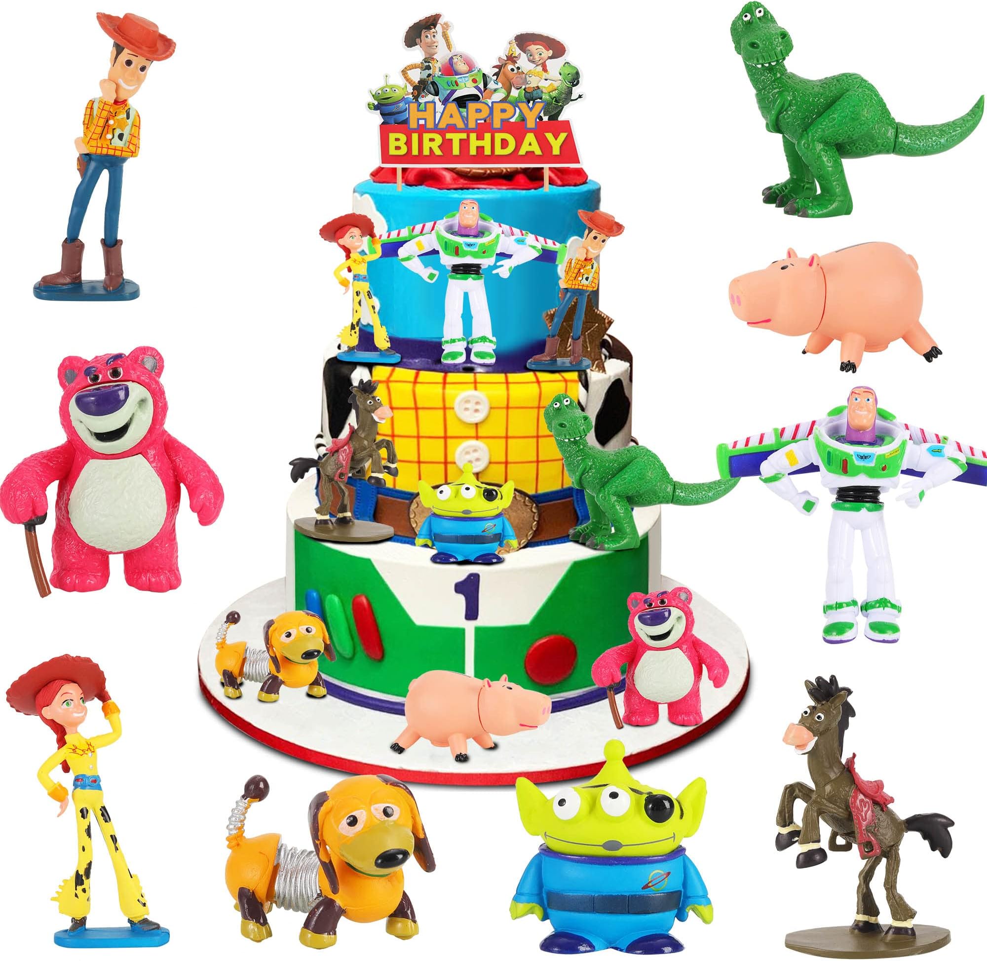 9Pack Story Action Figures Toys with Cake topper, Cartoon Figures Cupcake Toppers for Birthday Party Cake Decorations