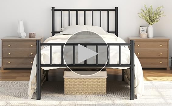 Amazon.com: Yaheetech Twin Size Bed Frame Metal Platform Bed
