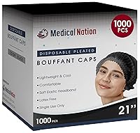 Vista 14 de Red para el cabello, redes plisadas desechables Negro, 100 unidades Redes de pelo para servicio de alimentos, uso médico, redes para el cabello