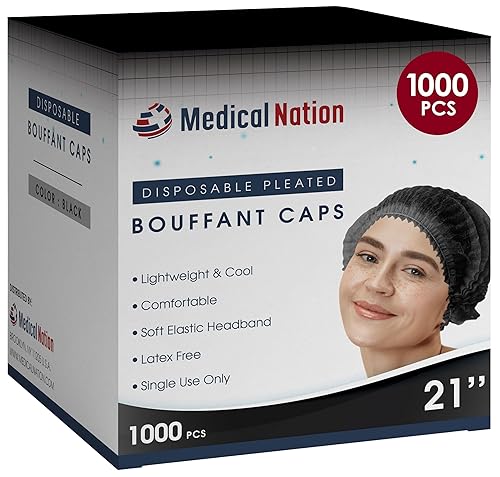 Miniatura 20 de Red para el cabello, redes plisadas desechables Blanco, 100 unidades Redes de pelo para servicio de alimentos, uso médico, redes para el cabello