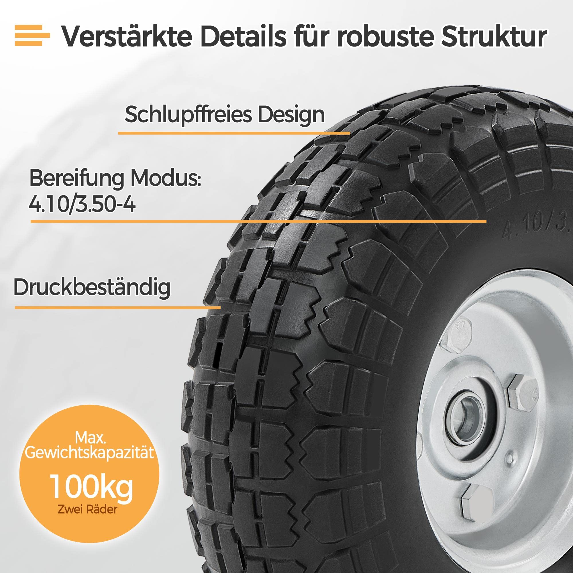 Yaheetech 4 sztuki koła pneumatyczne Ø x wys.: 255 x 80 mm, opony do taczki, koła do wózka transportowego, pełne ogumienie, koło zapasowe, pneumatyczne koła z felgą metalową, średnica osi 16 mm opony gumowe
