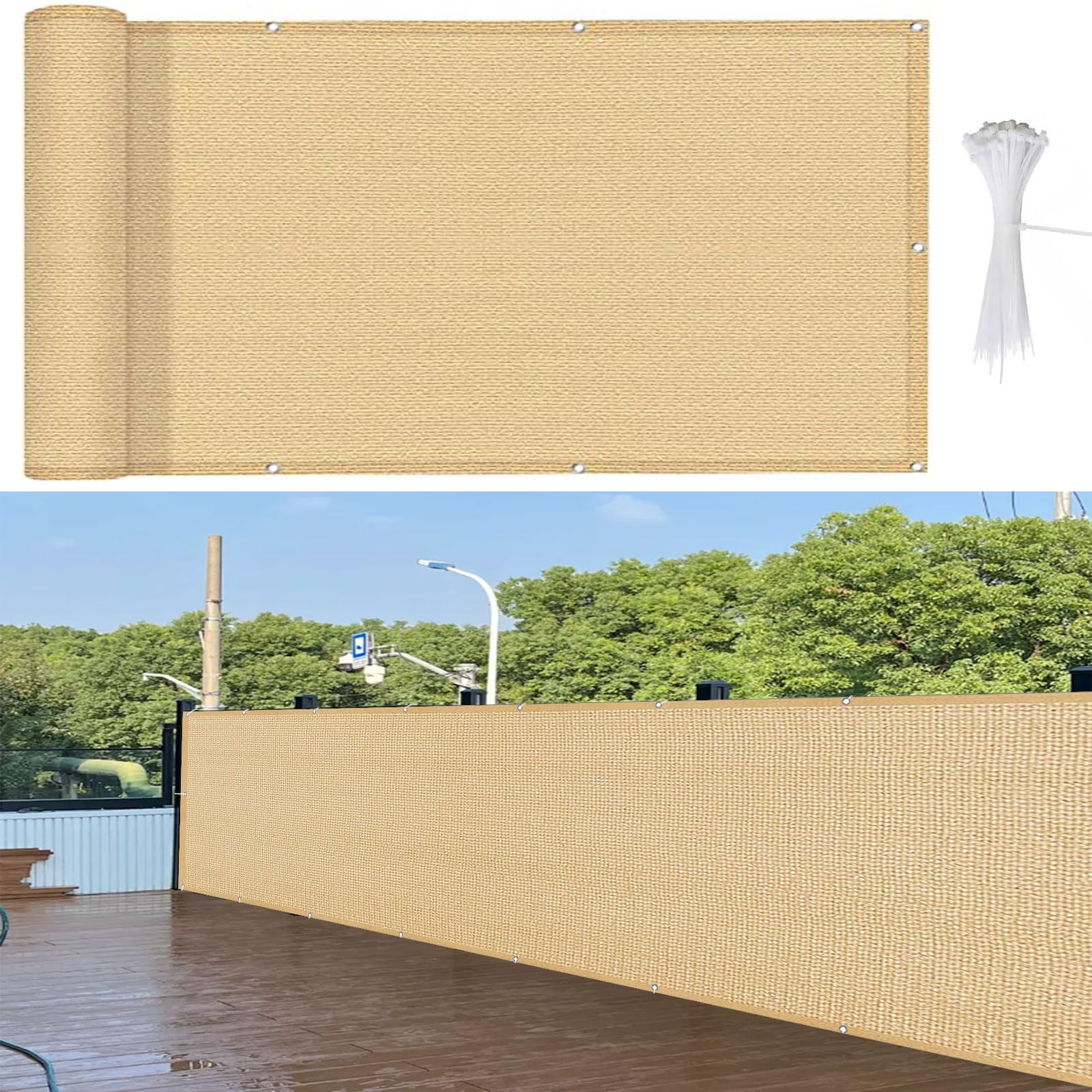 Filet d'ombrage brise vue pour balcon GUOJUN pour des après-midis sereins au soleil