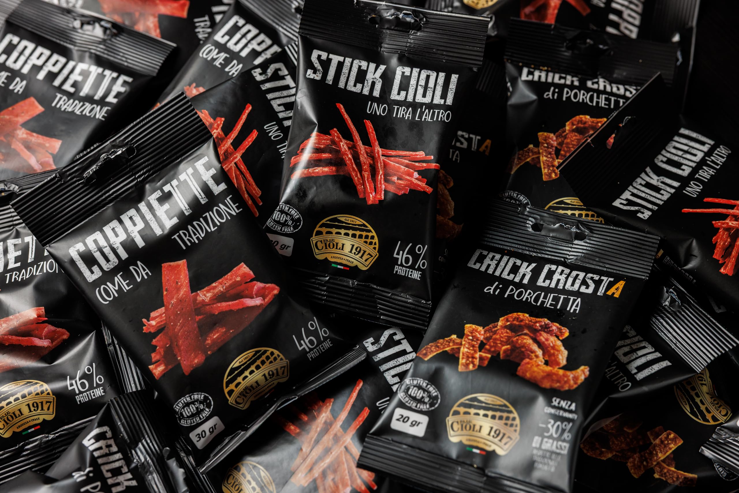 Fa.Lu.Cioli 1917 - BOX DEGUSTAZIONE - Box Gastronomico con Porchetta Affettata 180g, Ariccina 150g, Rustiche Dolci 210g, Guanciale Affettato 200g, 1 Snack Crick Crosta - Gluten Free - Made in Italy