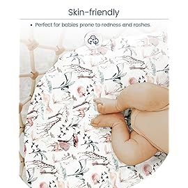 TotBasic Pack and Play Sheets Fitted, Ultra Soft Mini Crib Sheets Girl, Pink Pack N Play Mattress Sheets Hypoallergenic and Soothing, Premium Jersey Playard Sheets, Safari Sea Animals, 2 Pack