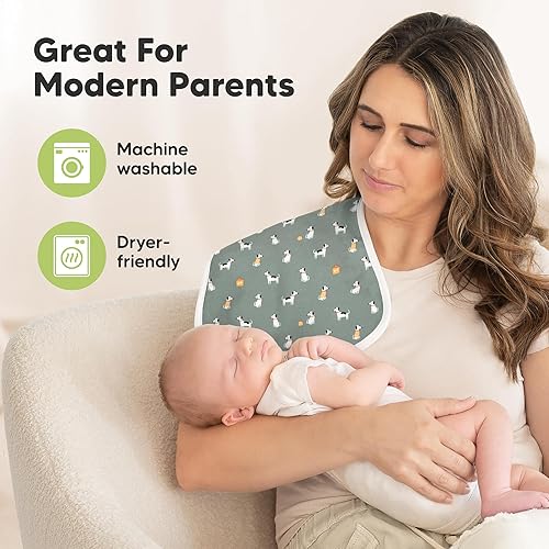 Vista 106 de Paños orgánicos para eructos para bebés niños y niñas, paquete de 5 paños de algodón súper absorbentes para bebés, trapos suaves y afelpados