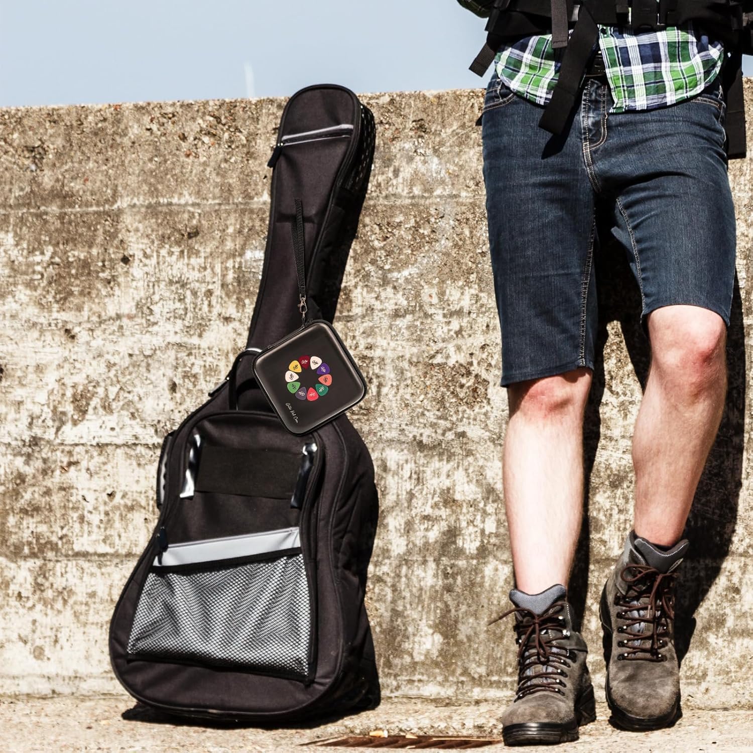 ProCase Guitar Pick pudełko do przechowywania, 84 kieszenie, gitara, kolekcjonerski, uchwyt do kostki, dla kolekcjonerów, kolor czarny