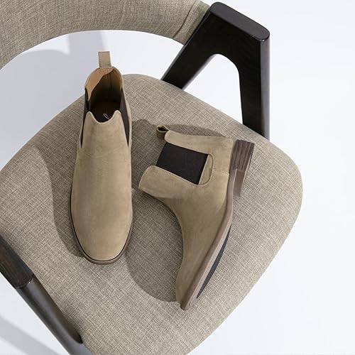 Miniatura 4 de Jousen Botas Chelsea para hombre, ligeras, informales, Chukka, botas de tobillo clásicas elásticas para hombre