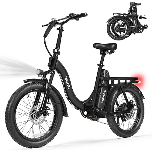 ESKUTE Electric Bike for Adults – 1200W Peak Motor, Folding 20x3 Fat Tire E‑Bike, 48V 10.4Ah Battery, Step‑Through Cargo Fold Ebike, NFC Unlock, 28 MPH, 7‑Speed, Up to 55 Miles