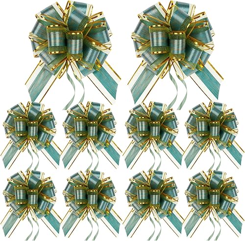 Lazos de cinta de envoltura de regalo para festivales de Navidad, lazos para cestas de regalo, decoración de regalo, lazo A9-10 piezas-Qing