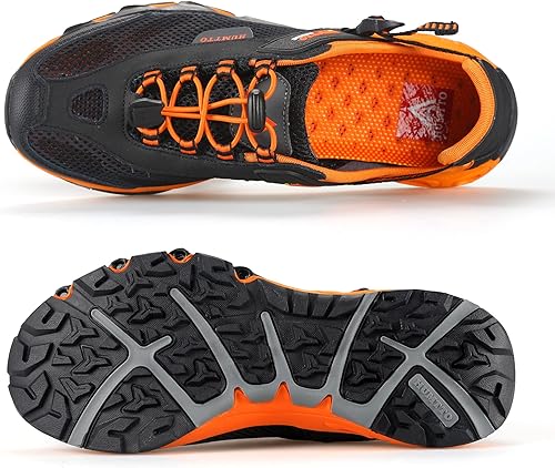 Vista 5 de HUMTTO - Zapatos de agua anfibios para hombre, sandalias de senderismo y de agua para exteriores, puntera cerrada, antideslizantes, zapatos de río