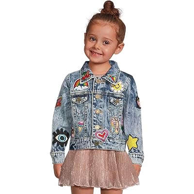 Lola and The Boys All About The Patch Crop Denim Jacket (Toddler/Little Kid) blue