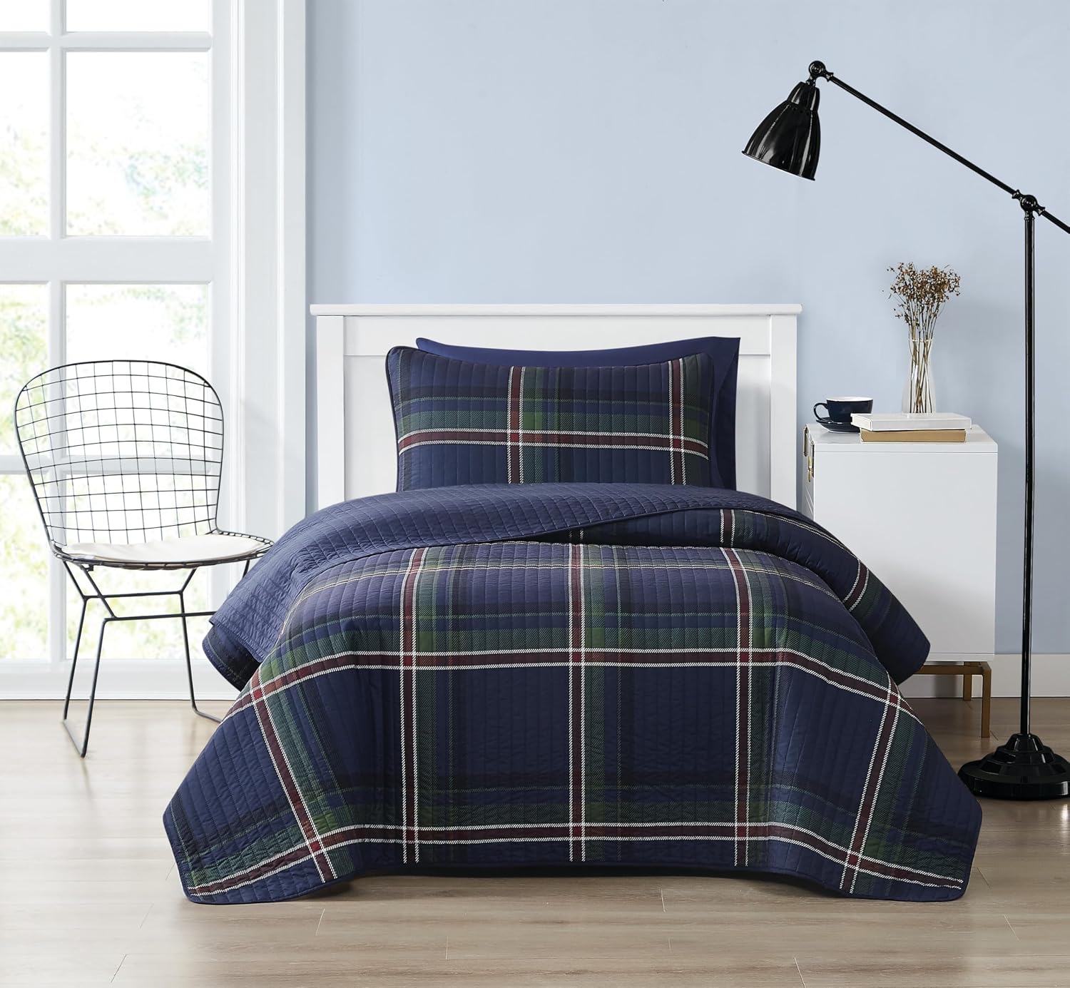 TRULY SOFT Bronson Plaid Quilt Set Multiple Polyester 3-Piece Full/Queen Quilt Set, Plaid Themed, for Men and Women, Oeko-TEX Certified Confidence