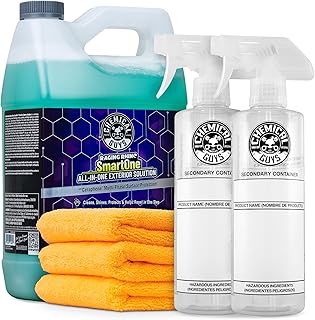 Chemical Guys Raging Rhino 워터리스 세차 및 퀵 디테일러, 300ml(128액량 온스), 희석 병 2개와 프리미엄 극세사 타월 3개 포함 - 6개 품목