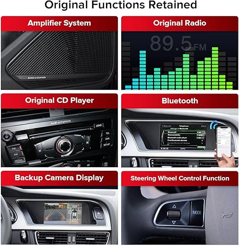 Miniatura 8 de XTRONS Estéreo de coche Android 13 de 12.3 pulgadas para Audi A4 S4 RS4 A5 S5 RS5 B8, pantalla táctil IPS 4+64 GB global 4G Radio coche navegación