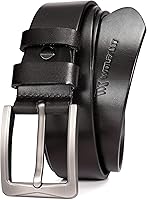 WOLFANT Men's 1.5" Italian Full Grain Leather Belt in Gift Box - Durable Solid Cowhide, Timeless Style