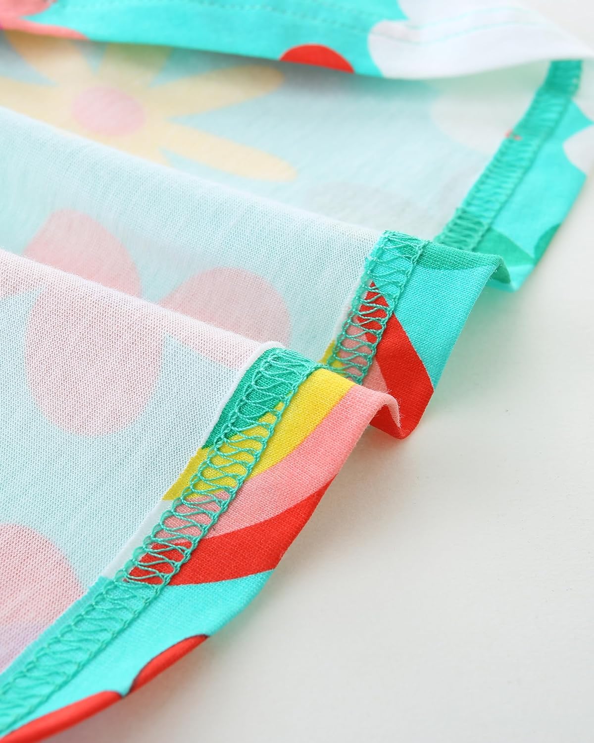 AIWUHE Toddler Girls Dress Cotton Casual Short Sleeve Striped Jersey Dresses Summer Cartoon Dinosaurs Appliques Shirt 2-7Y - Image 8