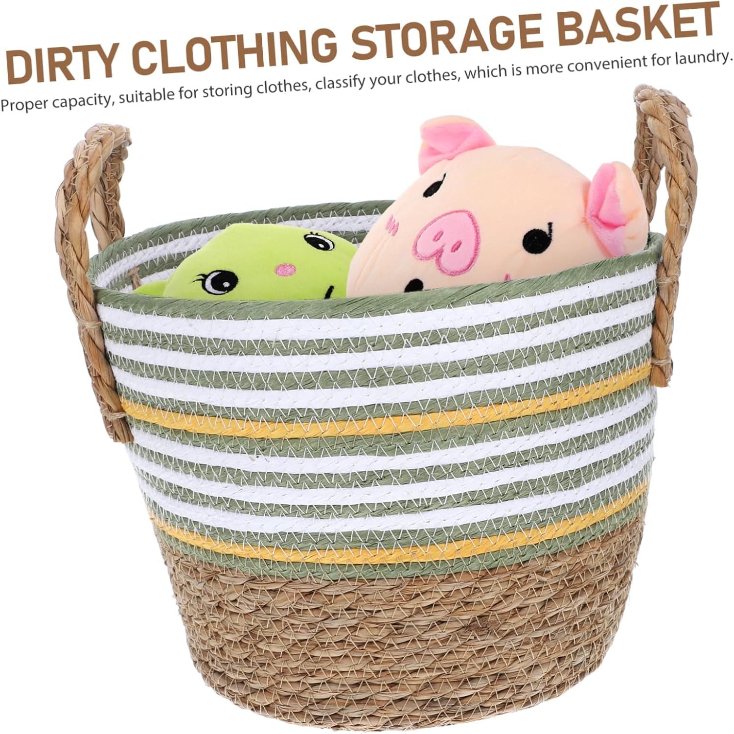 Desktop Woven Basket Organizer for Sundries Natural Style Rattan Storage Bin for Kitchen Living Room Bathroom and Nursery