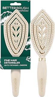 EcoTools Fine Hair Detangler, For Wet Or Dry Hair, Gentle Smoothing Hairbrush For Thin, Delicate Or Color-Treated Types, Flexible Bristles, Bamboo Handle, Vegan & Cruelty-Free, 1 Count