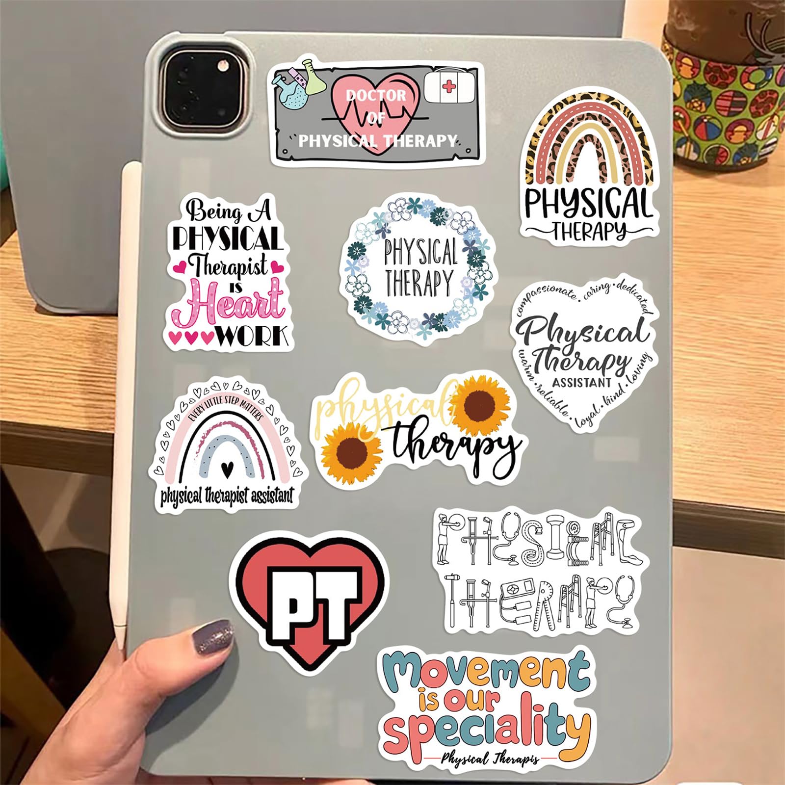 50PCS Physical Therapy Stickers Nutritional Balance Graffiti Aesthetics Therapist Waterproof Vinyl Decals for Bottles, Laptop,Luggage, Phone case - Gifts for Physiotherapist (Colourful-5)
