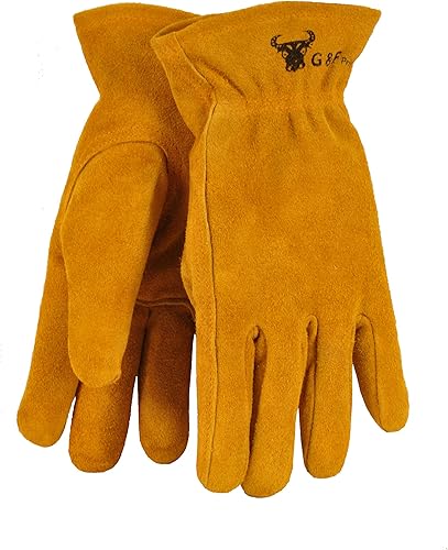 G & F Products Kids Genuine Leather Work Gloves, Kids Garden Gloves