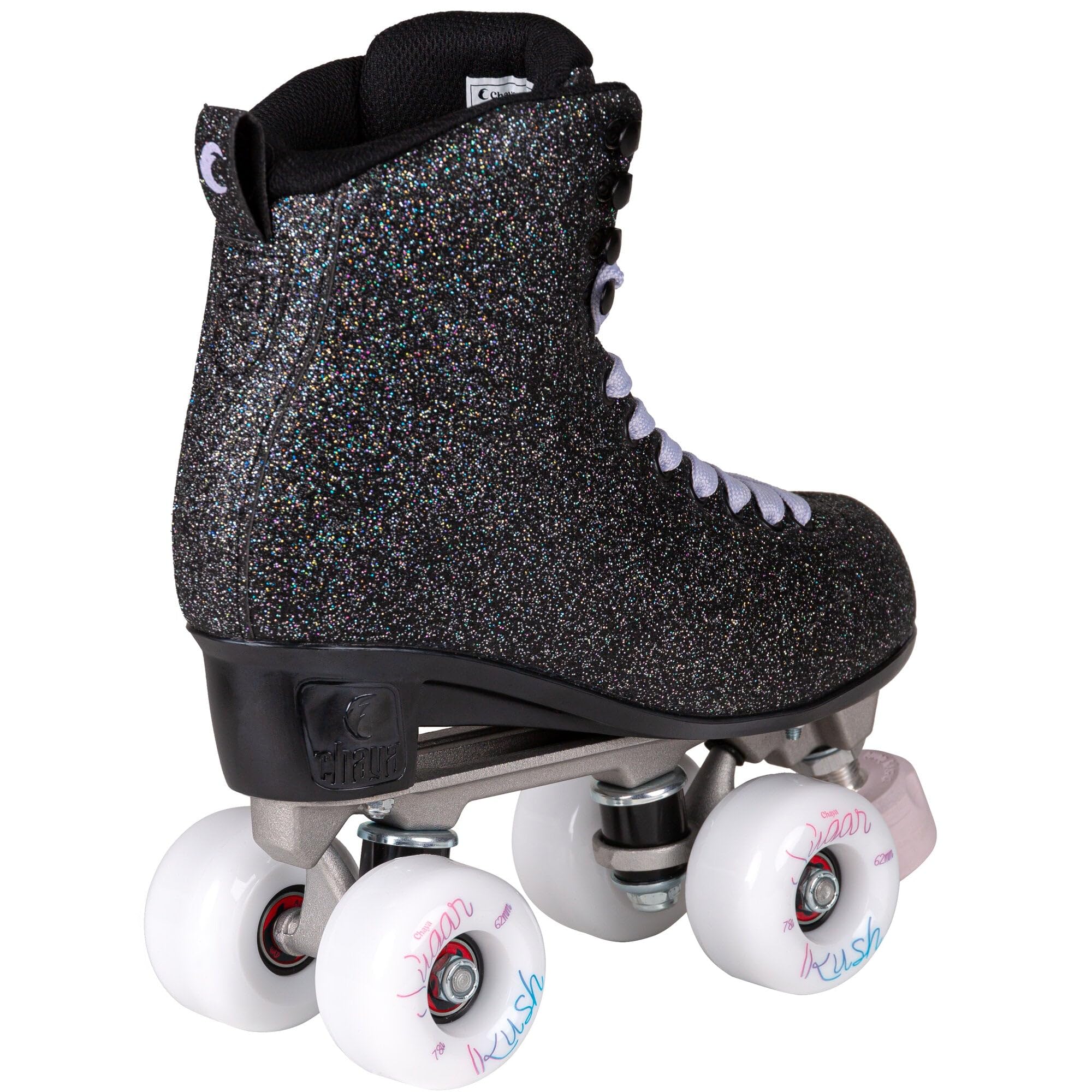 Chaya Rollschuhe Deluxe Starrynight - Roller Skates für Damen und Herren im Retro-Look für Roller-Disco - Roll-Schuhe in Schwarz