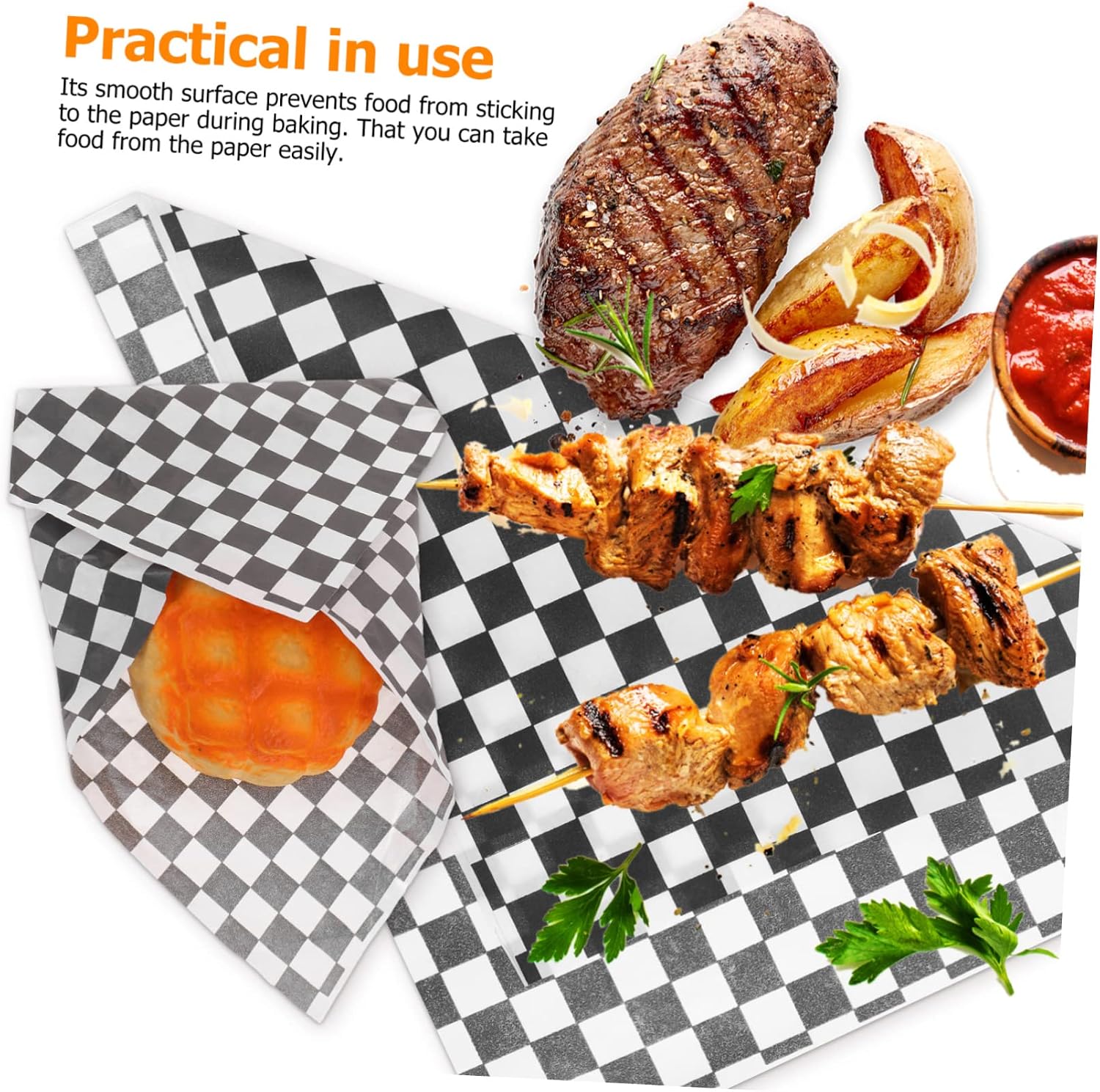 Ciieeo Food Grade Sandwich Wrapping Paper 100 Sheets Waterproof and Oil-Resistant Food Basket Paper for Baking Candy and Cheese and Takeout