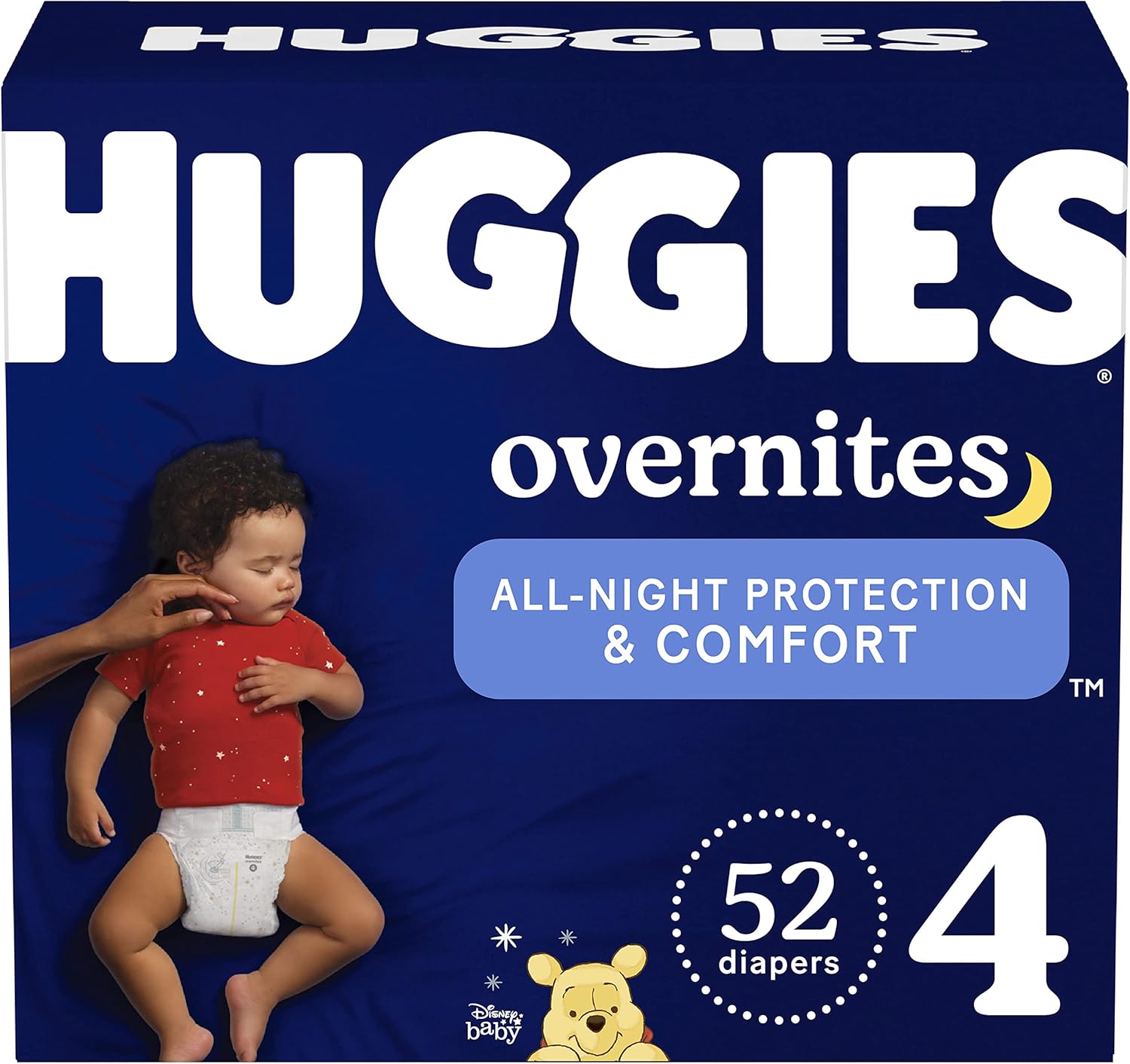 Overnight Diapers Size 4 (22-37 lbs), 52 Ct, Huggies Overnites Nighttime Baby Diapers : Everything Else