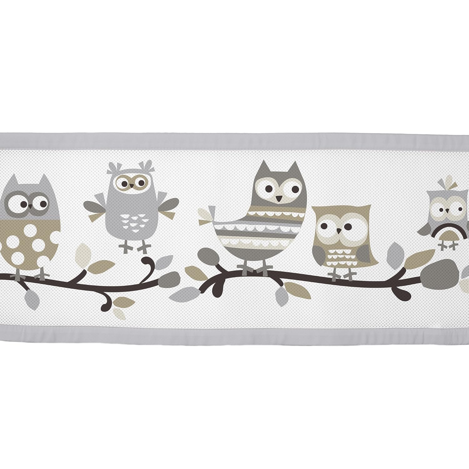 BreathableBaby Classic Breathable Mesh Crib Liner - Owl Fun Gray : Baby