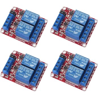 GTIWUNG Pack of 4 2 Channel 12 V Relay Module 2 Channel Relay Module with Optocoupler High or Low Level Trigger Expansion Board for Raspberry Pi Arduino