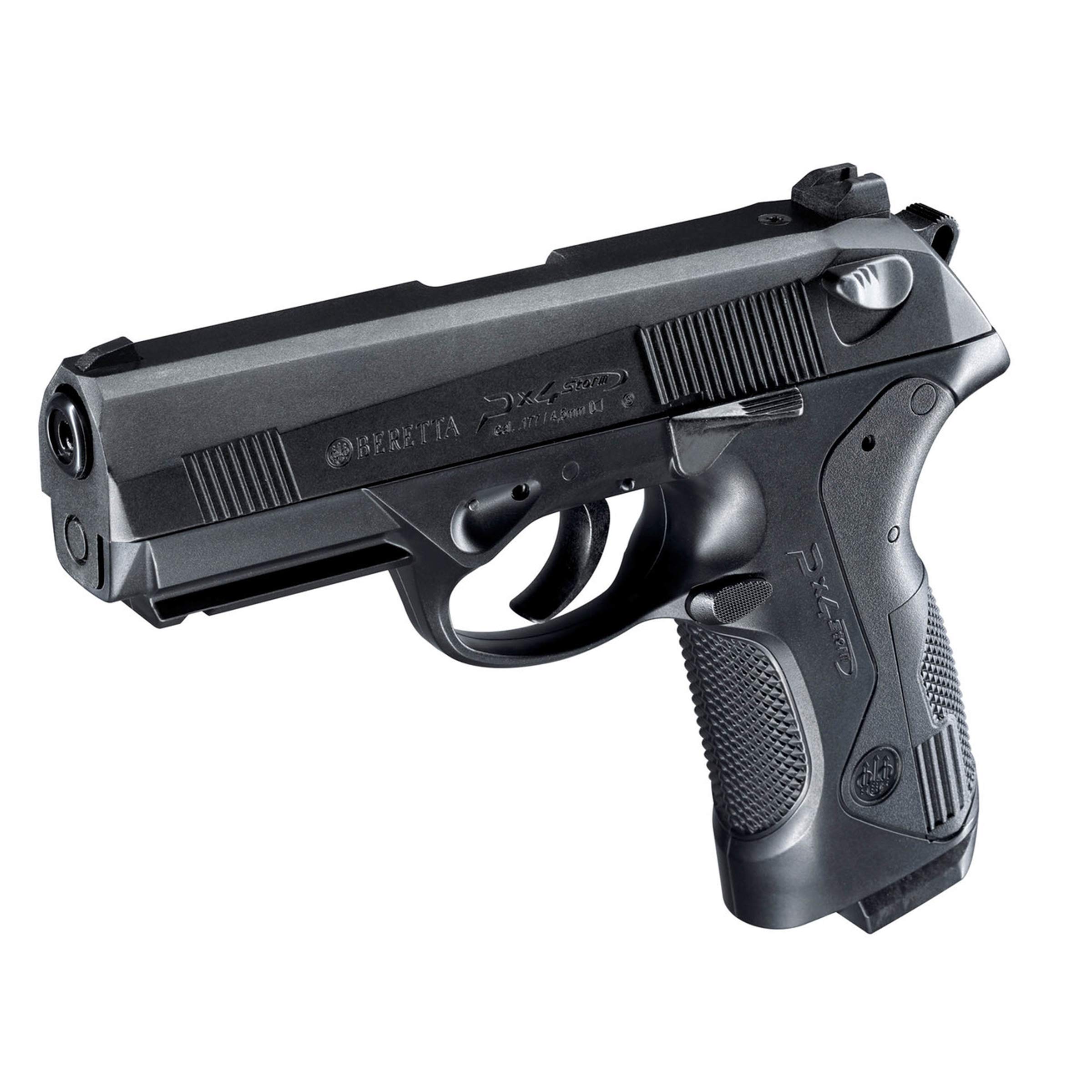 Beretta PX4 Storm (blowback) | Pistola de balines (perdigones) semiautomática con corredera móvil. Sistema: Aire comprimido por CO2. Incluye maletín y munición