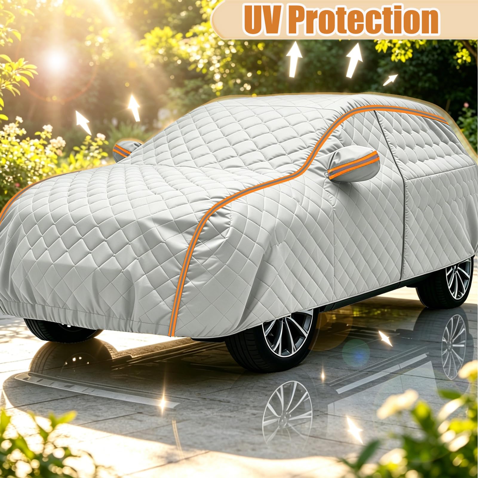 Telo Auto copriauto Antigrandine per Volkswagen Touran 2010-2015,Grandine Vento Antipolvere,Auto Imbottito Copri Macchina Resistente ad Neve Ghiaccio Gelo Sole Tissu en Coton Epais