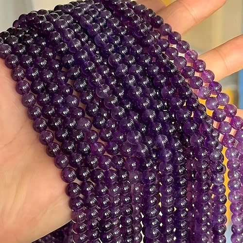 Miniatura 245 de MJDCB Natural Multicolor Volcanic Lava Stone Round Loose Stone Beads DIY for Jewelry Bracelet Making 15" (6mm, White)