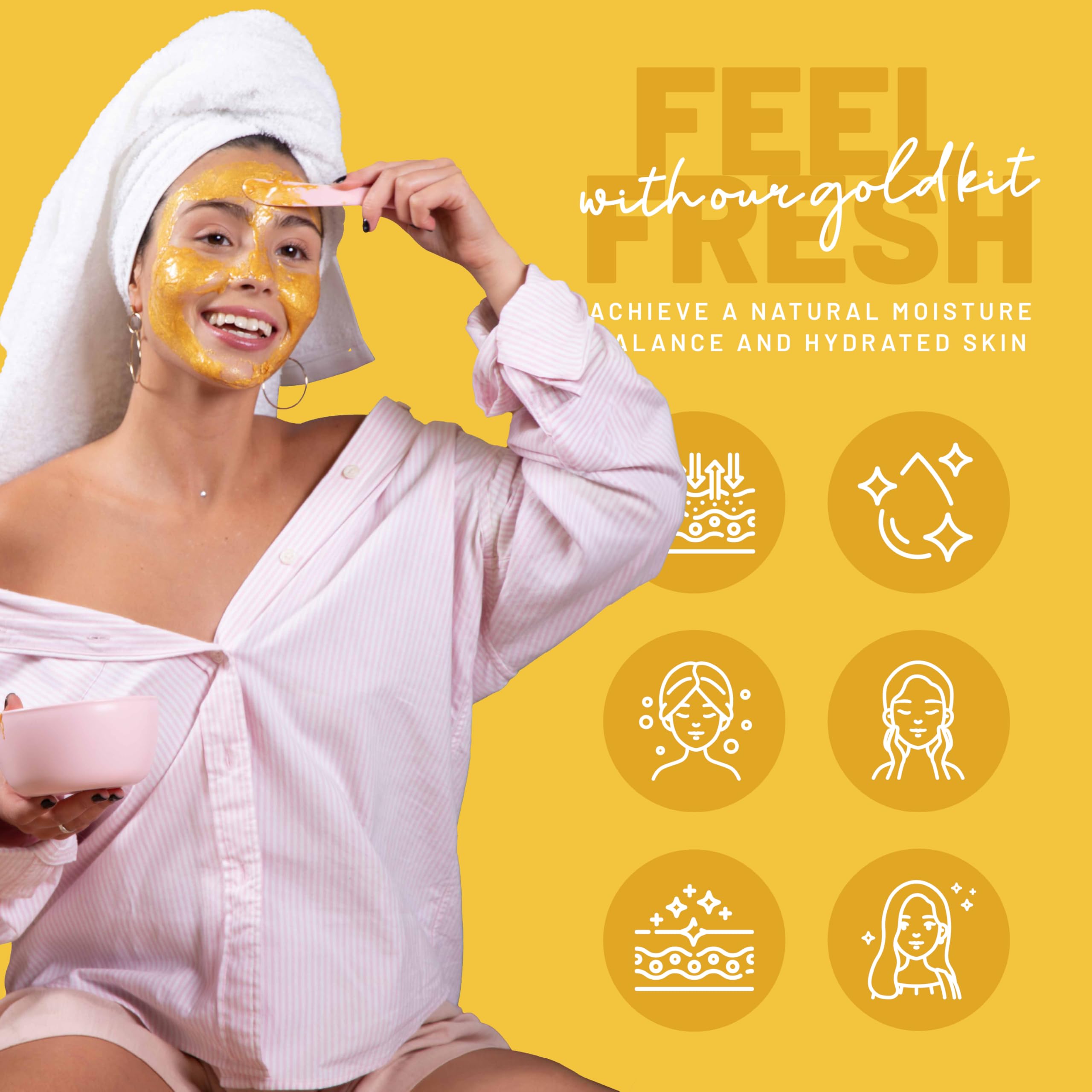 Brüun Peel-Off Jelly Mask Rubber Mask - 5 Treatments (Black Gold Salicylic AC, Red Gold Lactic AC, White Gold Glycolic AC, 24k Gold Mandelic AC, Hyaluronic AC) - 2 Packs of Each