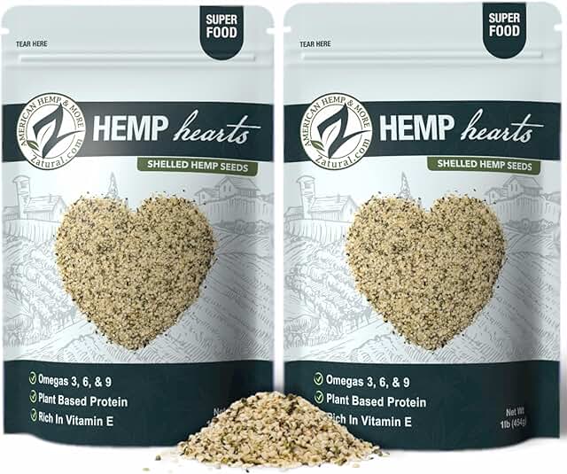 Zatural Naturally Grown Hemp Hearts 100% Pure Hulled Hemp Seeds Raw Plan...