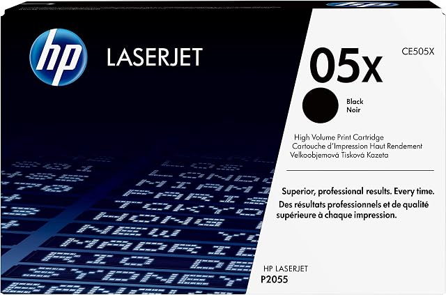 HP CE505X 05X High Yield Original LaserJet Toner Cartridge, Black, Single Pack