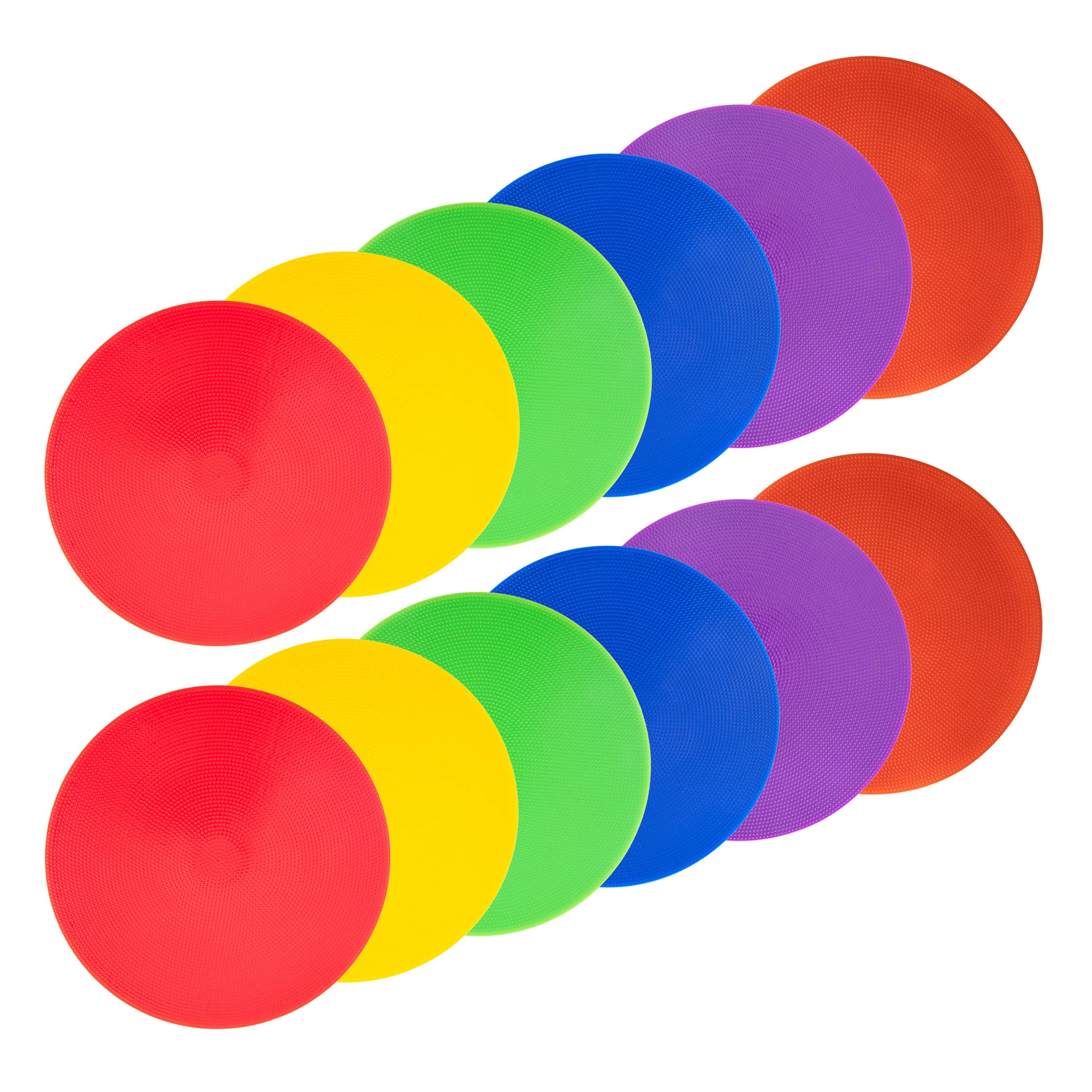 Marqueurs Sol Sport 23cm - 15 Disques Poly Antidérapants - 5 Couleurs - Agilité Football Basketball