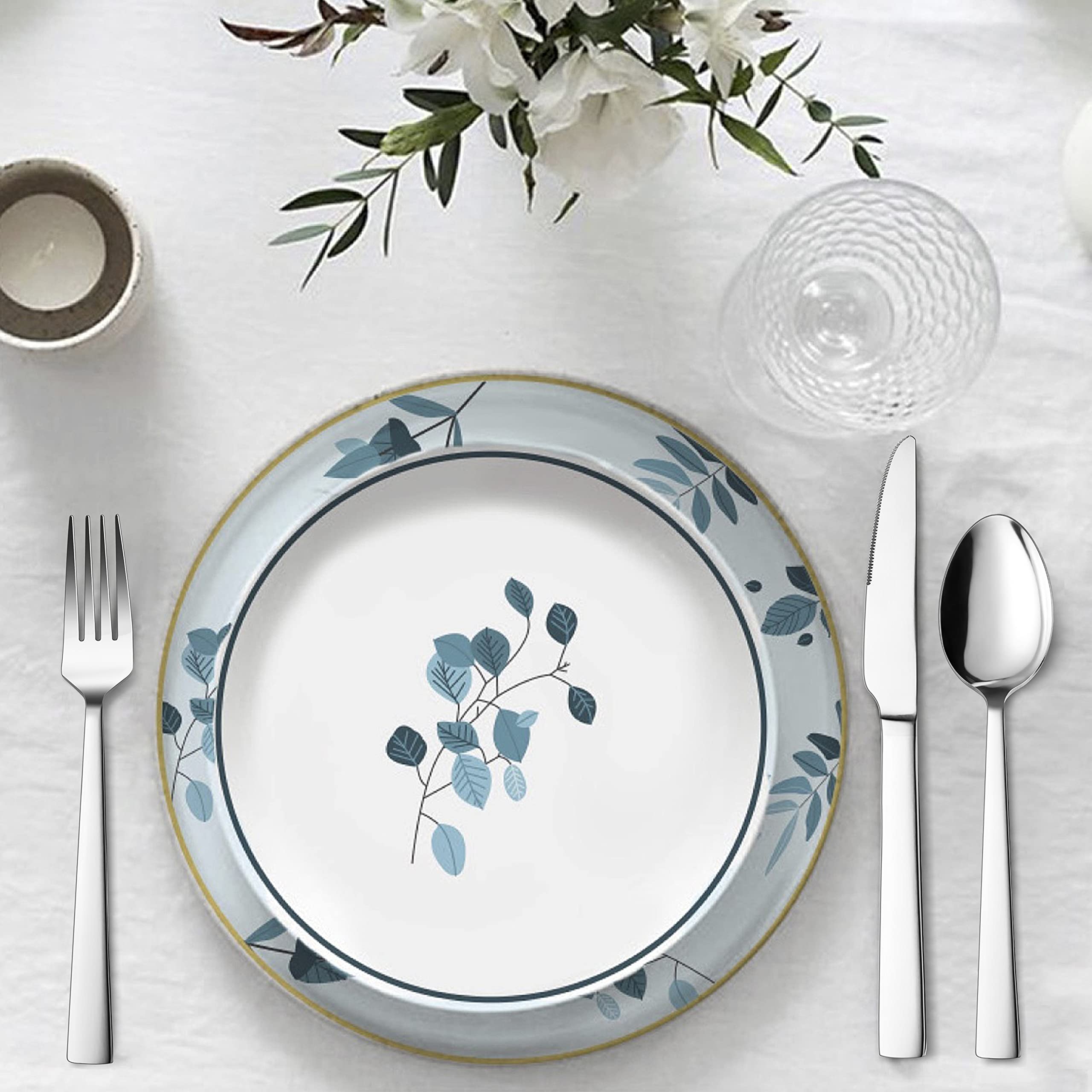 Herogo, set di posate in acciaio inox, 30 pezzi, per 6 persone, set di posate argentate per famiglia, feste, hotel, posate da tavola con coltello, forchetta, cucchiaio lucidato